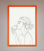 Women With An Apple Line Drawing Framed Poster - Hi Society
