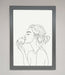 Women With An Apple Line Drawing Framed Poster - Hi Society